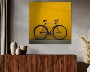 Fahrrad gegen eine gelbe Wand von renato daub