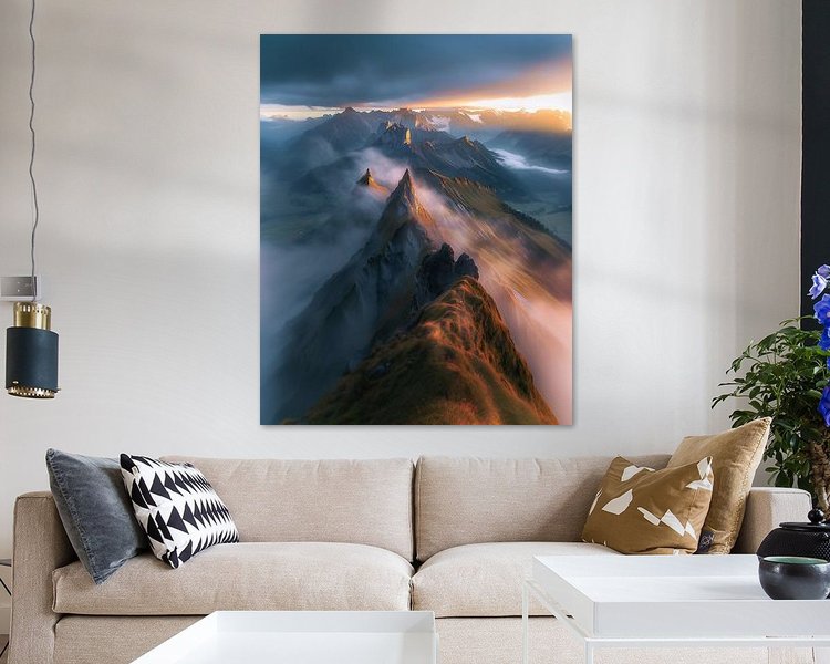 Voorbeeld van het werk in een kamer