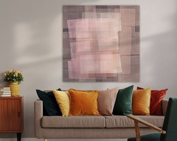 Fragile letters from the past. Modern abstract art in warm earthy tones. by Dina Dankers