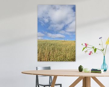 A field of oats in autumn by Claude Laprise