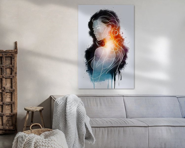 Voorbeeld van het werk in een kamer