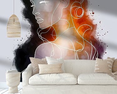 Voorbeeld van het werk in een kamer