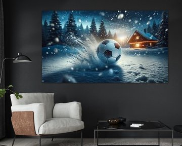 Winterwunder: Fußballspiel im verschneiten Wunderland von artefacti