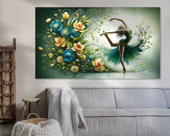 Voorbeeld van het werk in een kamer