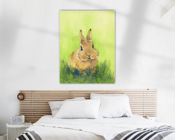 Bunny in the meadow by Karen Kaspar
