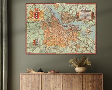 Une ancienne carte d'Amsterdam. 1940. Carte historique d'Amsterdam, Old Amsterdam sur Nederlands Erfgoed