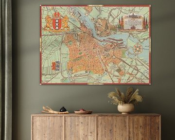 An old map of Amsterdam. 1940. Historical map of Amsterdam, Old Amsterdam by Nederlands Erfgoed