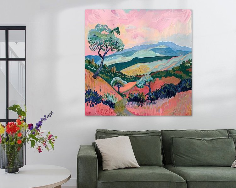 Voorbeeld van het werk in een kamer