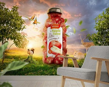 Apple juice fles in de natuur van Bert Hooijer