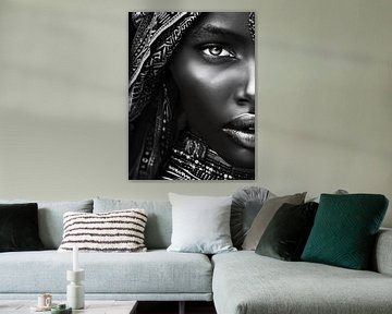 Porträt, Nahaufnahme einer jungen afrikanischen Frau von Carla Van Iersel