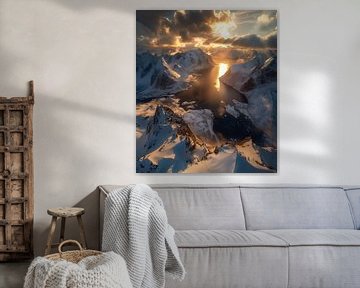 Bergmeer in winterslaap van fernlichtsicht