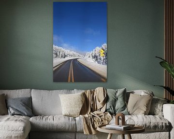 A country road in winter by Claude Laprise