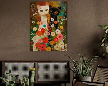 Voorbeeld van het werk in een kamer