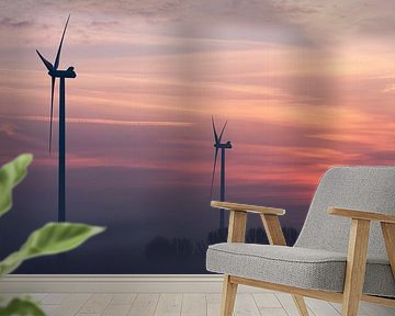 Windmolens bij zonsopkomst von Luuk van der Lee