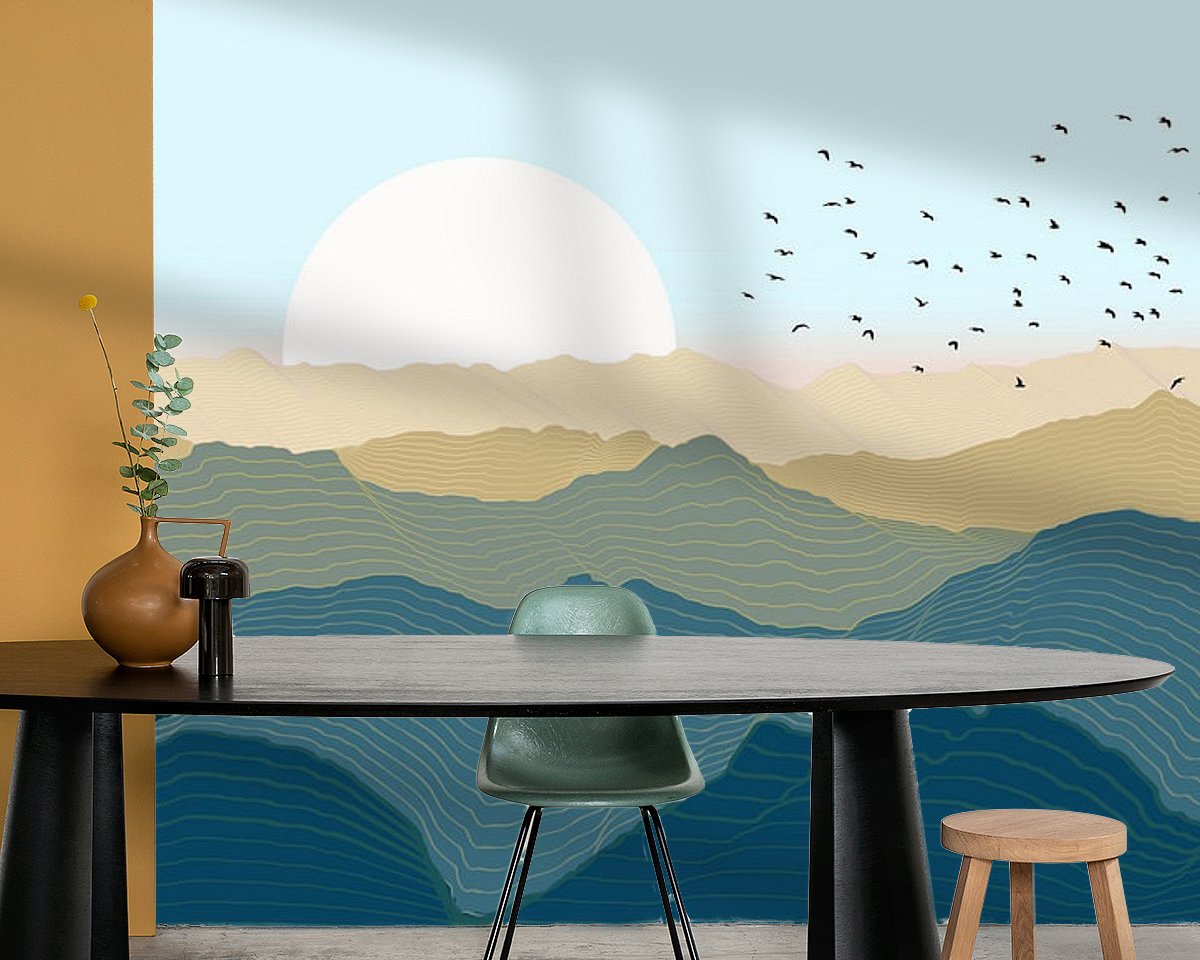 Voorbeeld van het werk in een kamer