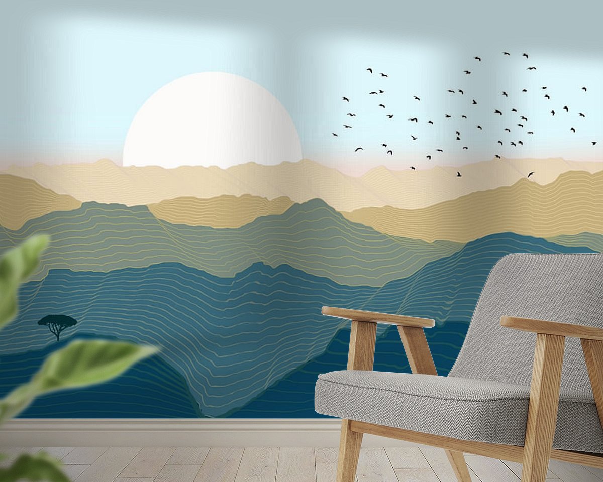 Voorbeeld van het werk in een kamer