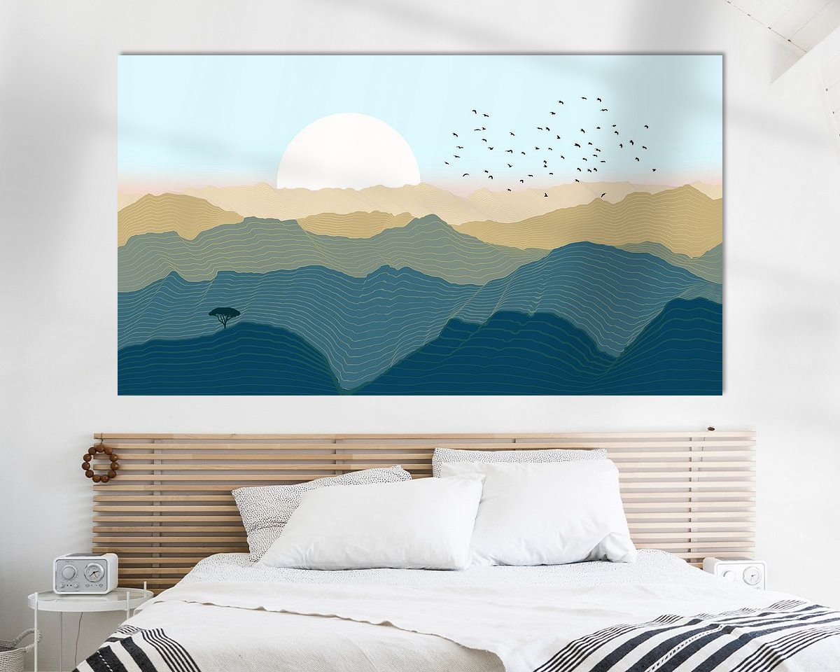 Voorbeeld van het werk in een kamer