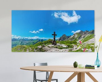 Mountain cross, Koblat at Laufbichelsee, Allgäu Alps by Walter G. Allgöwer