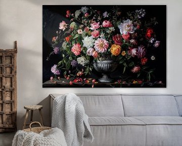 Stilleven van bloemen in een vaas van Thea
