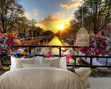 Amsterdam zonnige brug van Dennis van de Water