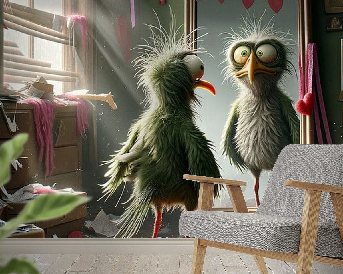 Voorbeeld van het werk in een kamer