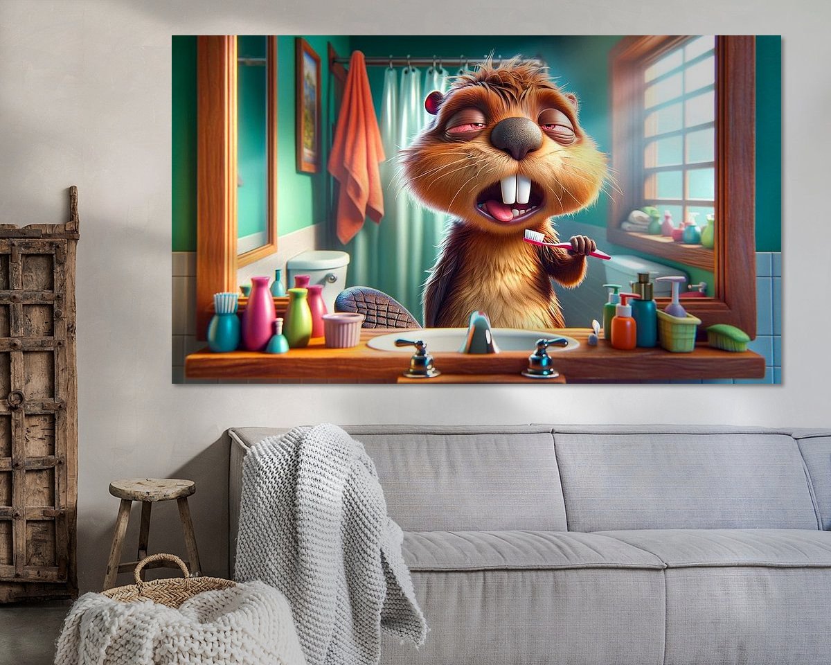 Voorbeeld van het werk in een kamer