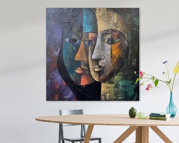 Dubbele gezichten abstract van TheXclusive Art