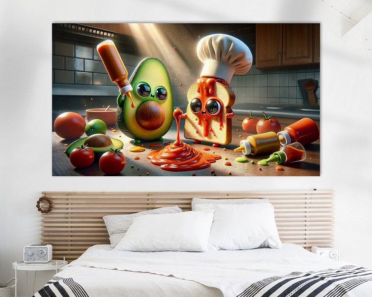 Voorbeeld van het werk in een kamer
