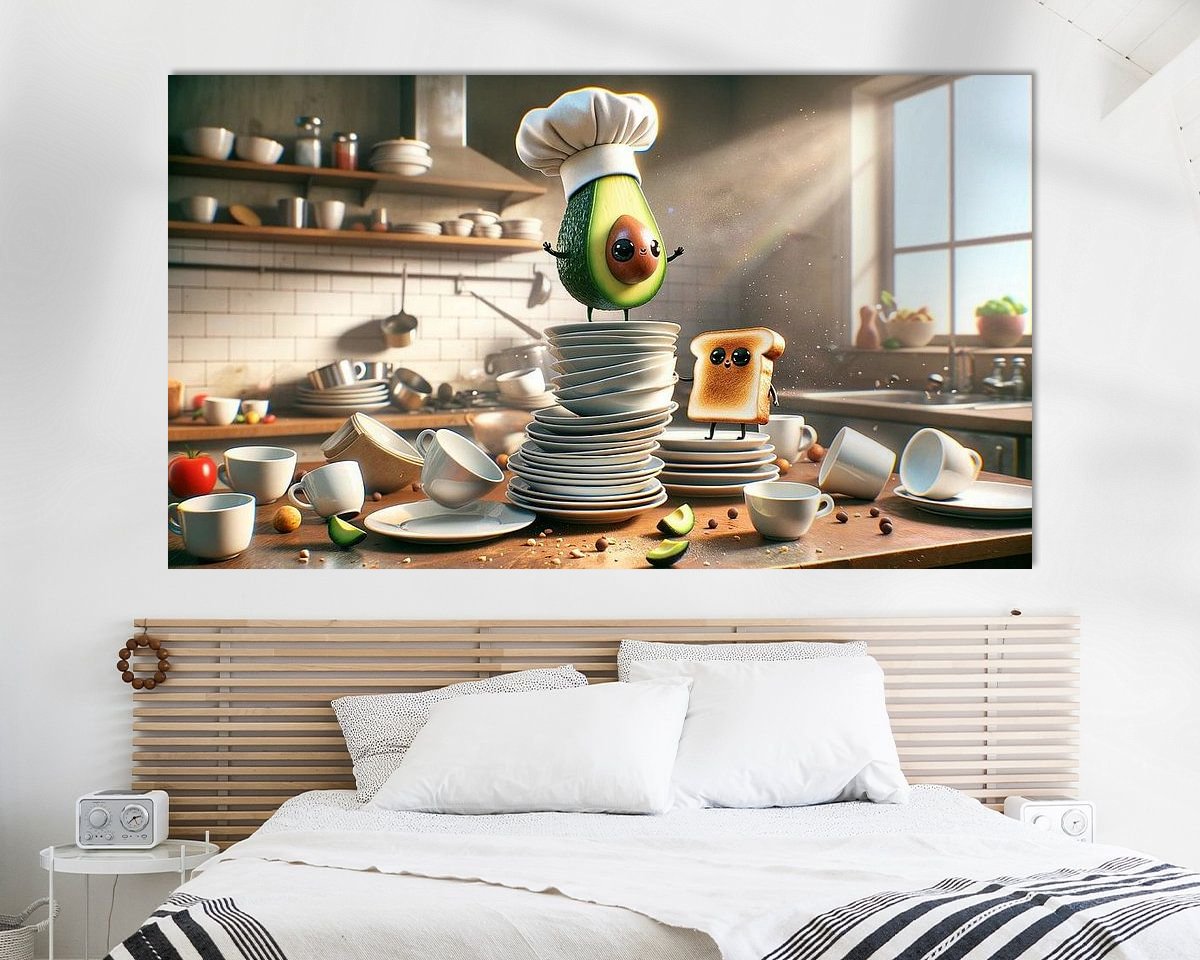 Voorbeeld van het werk in een kamer