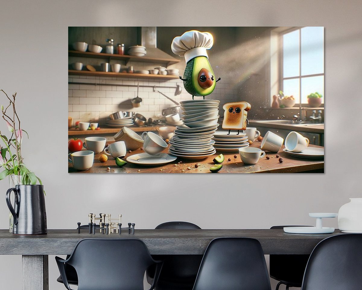 Voorbeeld van het werk in een kamer