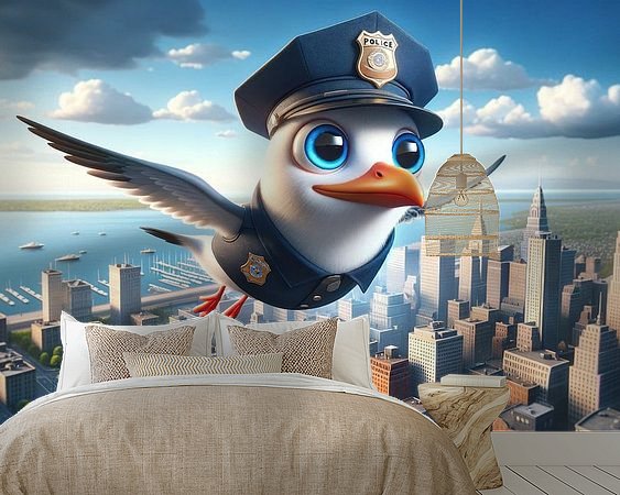 Voorbeeld van het werk in een kamer