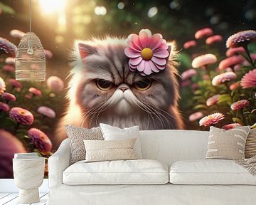 Melancholische bloemen met een kattenblik van artefacti