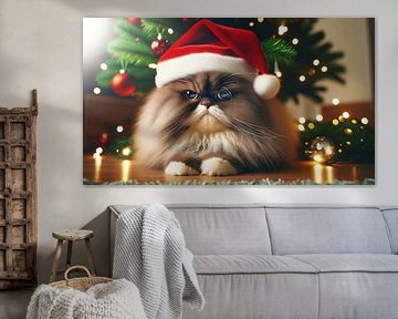 Christmas cat with a festive grudge by artefacti