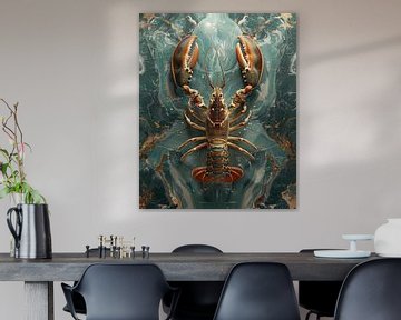 Lobster in a sea of marble by Rene Ladenius Digital Art