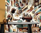 Voorbeeld van het werk in een kamer