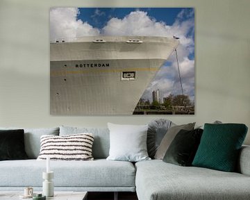 ss Rotterdam haar trotse boeg aan de kade van scheepskijkerhavenfotografie