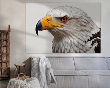 Le regard majestueux d'un aigle sur De Muurdecoratie