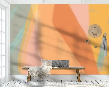 Bunte moderne abstrakte Kunst in Neon- und Pastellfarben Nr. 1.