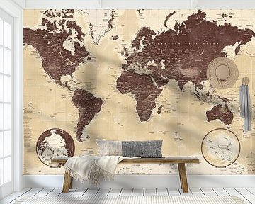 World Map, Chocolate by MAPOM Geoatlas