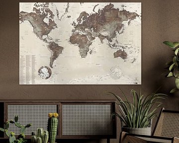 De wereldkaart van COFFEE CREAM (bijgewerkt tot 2025) van MAPOM by Geoatlas