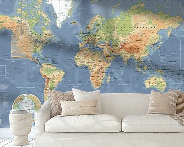 Classic World Wall Map by MAPOM Geoatlas