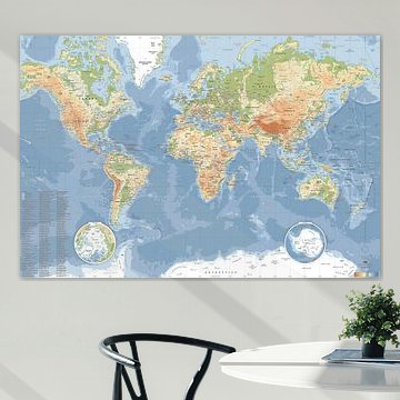 Carte du Monde ambiance CLASSIC (mise à jour 2025) sur MAPOM par Geoatlas