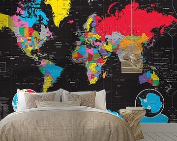 World Map, black  by MAPOM Geoatlas