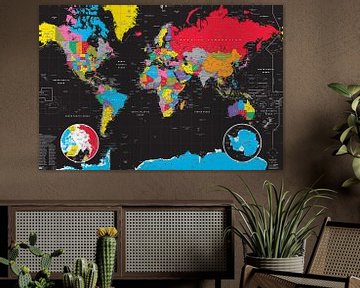 World Map, black  by MAPOM Geoatlas