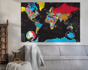 Wereldkaart van MAPOM Geoatlas
