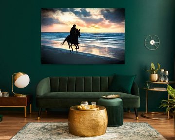 horse and beach by eric van der eijk