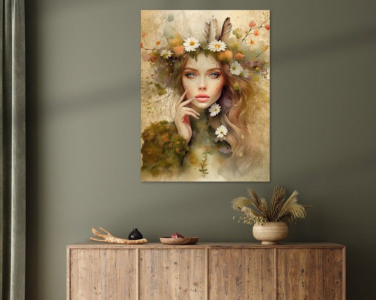 Voorbeeld van het werk in een kamer