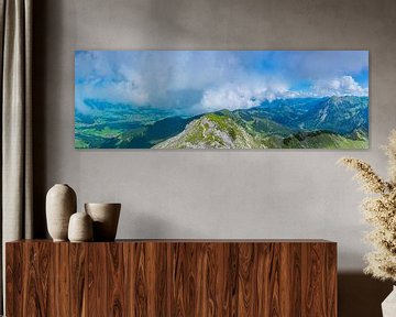 Panorama from the Entschenkopf, 2043m, into the Illertal and Retterschwanger Tal, Allgäu by Walter G. Allgöwer