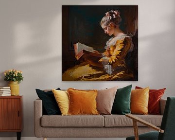 Reading girl oil painting historical by TheXclusive Art