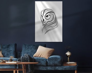Minimalistische Uil Abstract Lijnen Design van De Muurdecoratie